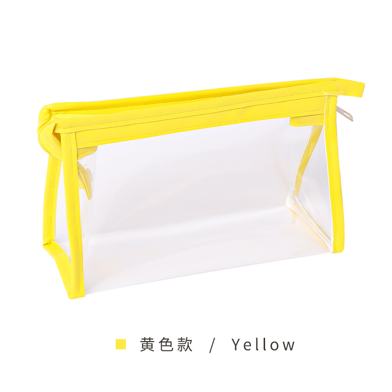 YellowCartoon transparent Pencil case high-capacity female Solid color Simplicity good-looking college student solar system Cosmetic Bag Storage bag new pattern