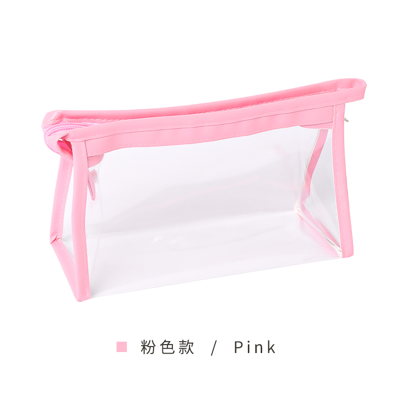 PinkCartoon transparent Pencil case high-capacity female Solid color Simplicity good-looking college student solar system Cosmetic Bag Storage bag new pattern