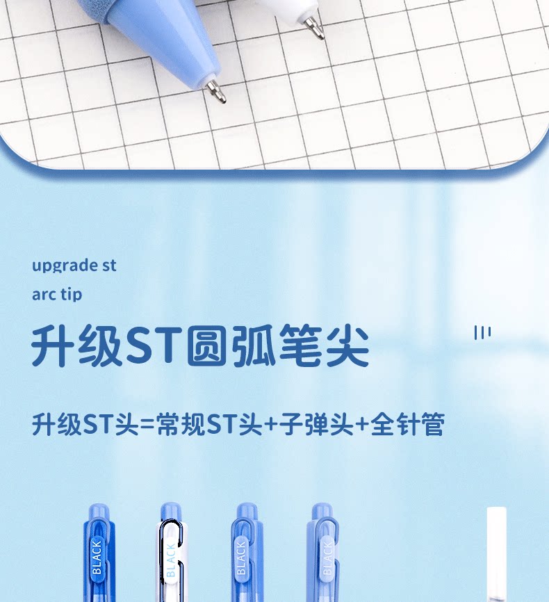 软欧包按动笔高颜值学生刷题笔st顺滑速干签字笔文具中性笔水笔芳-阿里巴巴