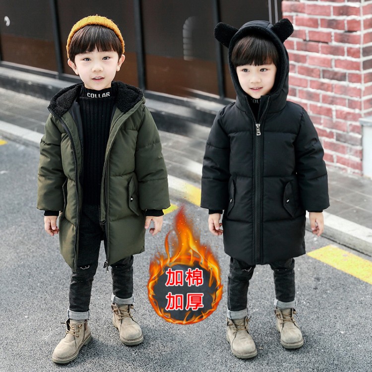 Boys' cotton-padded winter clothes mid-length Korean version 2-3-4 years old 5 children's thickened down padded clothes baby padded jacket