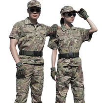 Summer outdoor short-sleeved thin hunter camouflage suit mens breathable womens genuine military training expansion labor insurance instructor uniform