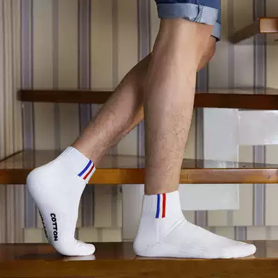 Autumn and winter men's mid-tube socks trendy sports breathable deodorant towel bottom thick warm socks high tube Korean white socks