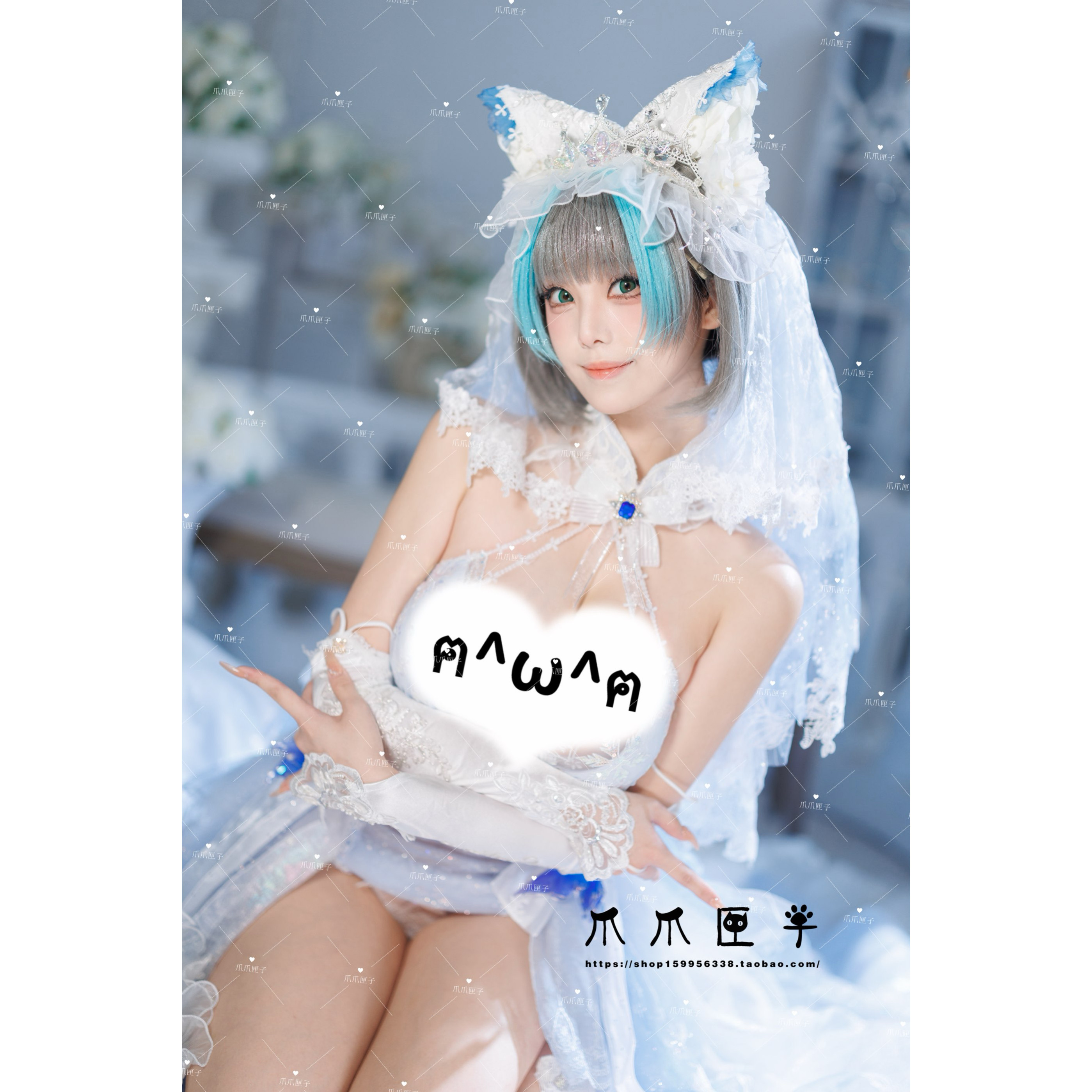爪爪匣子】碧蓝航线柴郡誓约婚纱幻彩华丽版cosplay 定制-淘宝网