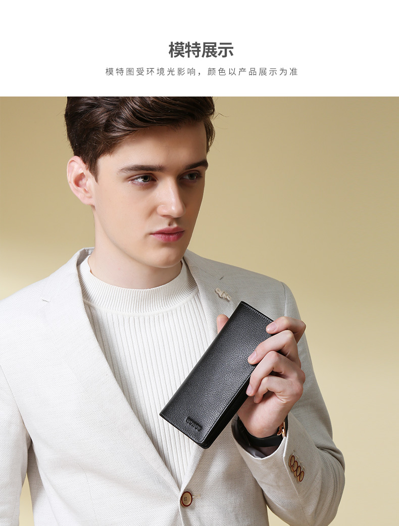 Ví Red Valley Ví nam dài Phần da Top Leather Leather Ví thông thường Thanh niên đơn giản Nhiều thẻ Tiền giấy - Ví tiền ví đựng thẻ