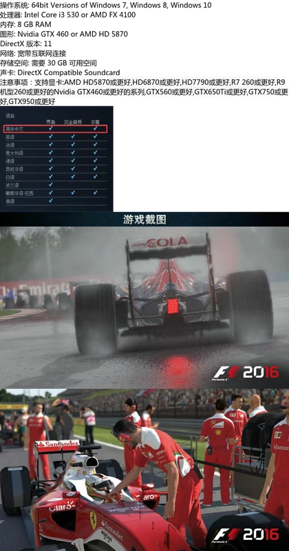 Trò chơi PC F1 2016 phiên bản Trung Quốc Steam quà tặng Spot tóc thứ hai - Trò chơi đĩa ps2