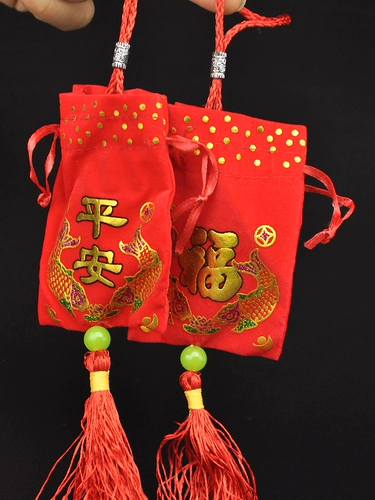 Красная бархатная ткань ароматная сумка для пакета, кормившая пакет для волос пинг, благословение Большое красное листовое лотос