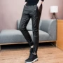 Đàn hồi eo quần mùa đông Hàn Quốc Slim đẹp trai chân feet quần da xe gắn máy quần người đàn ông thẳng khởi động quần thủy triều quần short