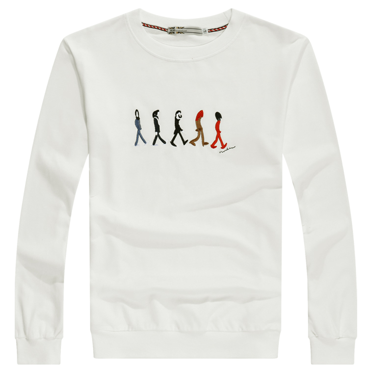 Áo len nam mùa thu dài tay rộng thêm áo thun cotton to béo cộng với phân bón áo thể thao XL áo hoodie dày