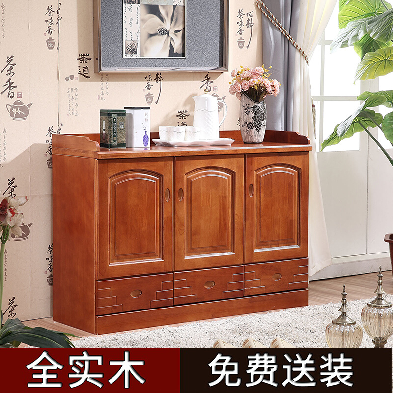 Solid wood oak tea cabinet modern and simple Chinese dining cabinet home dish cabinet storage cabinet office storage cabinet