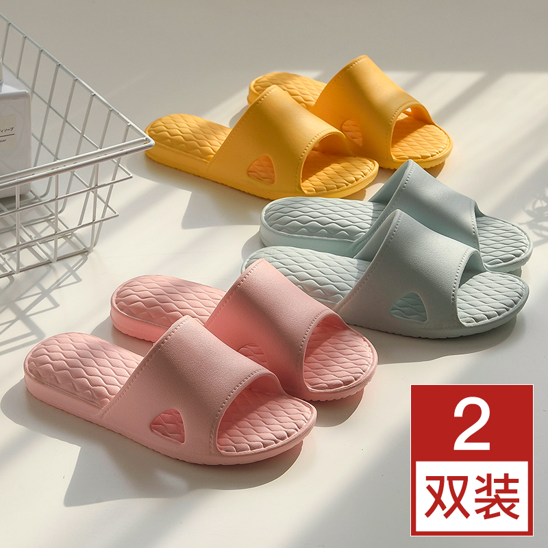 Buy one Bathroom Slippers Women Indoor Home Bath Non-slip Soft Thick Bottoms Lovers Home Cool Slippers Men Summer