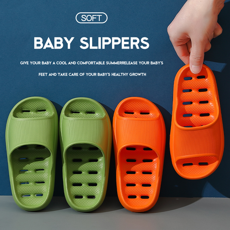 Children slippers bathrooms bath Leaky Baby Shoes Family of three boys Girls Child non-slip sandals sandals Shoes Summer