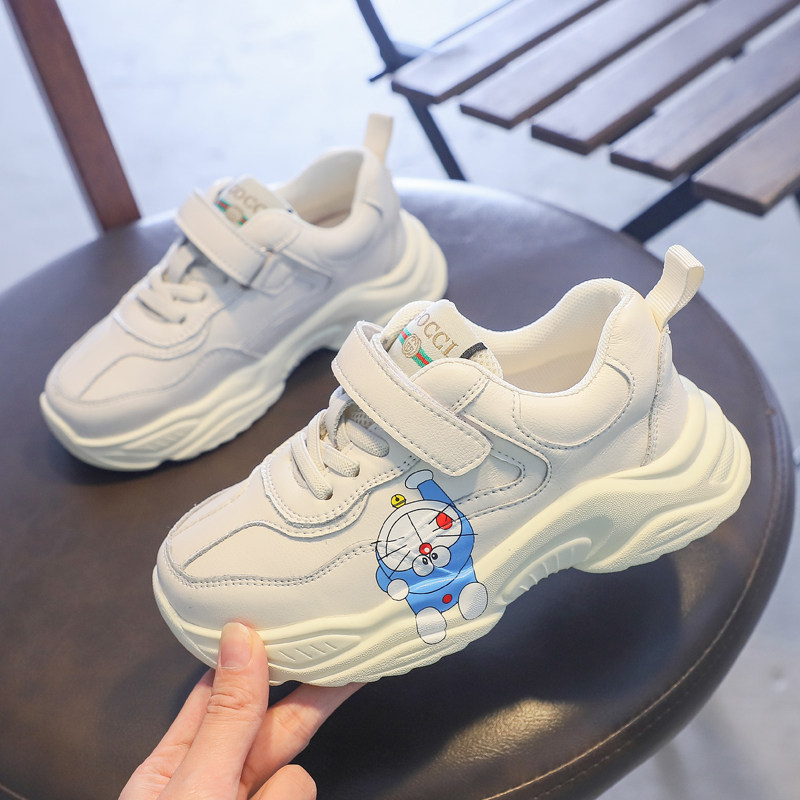 Next Kiss children sneakers 2022 spring summer genuine leather male and female children old daddy shoes bites for cat soft-bottom small white shoes