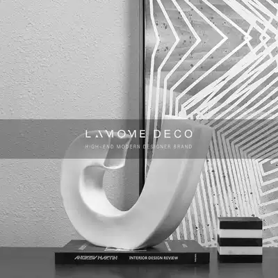 Simple modern creative abstract note living room desktop decoration White sandstone ceramic soft decoration model room