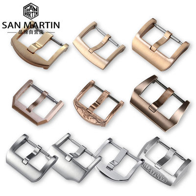 San Martin Military Spirit watch buckle: Bronze/stainless steel buckle, 18/20/22mm strap, pin buckle, universal