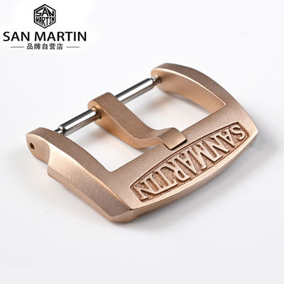 San Martin Military Spirit watch clasp Bronze solid 18mm/20mm/22mm watch strap pin buckle accessory universal