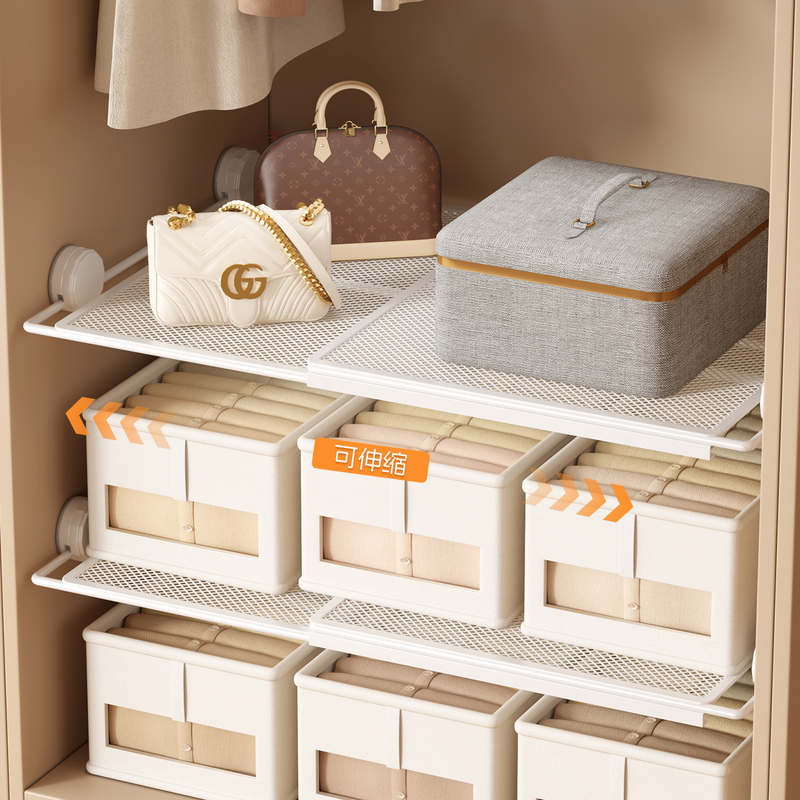 Suction Cup Wardrobe Divider Shelf, Cabinet Partition Rack, Clothing Organizer, No-Drill Extendable Storage Rack Suction Cup Wardrobe Divider Shelf, Cabinet Partition Rack, Clothing Organizer, No-Drill Extendable Storage Rack