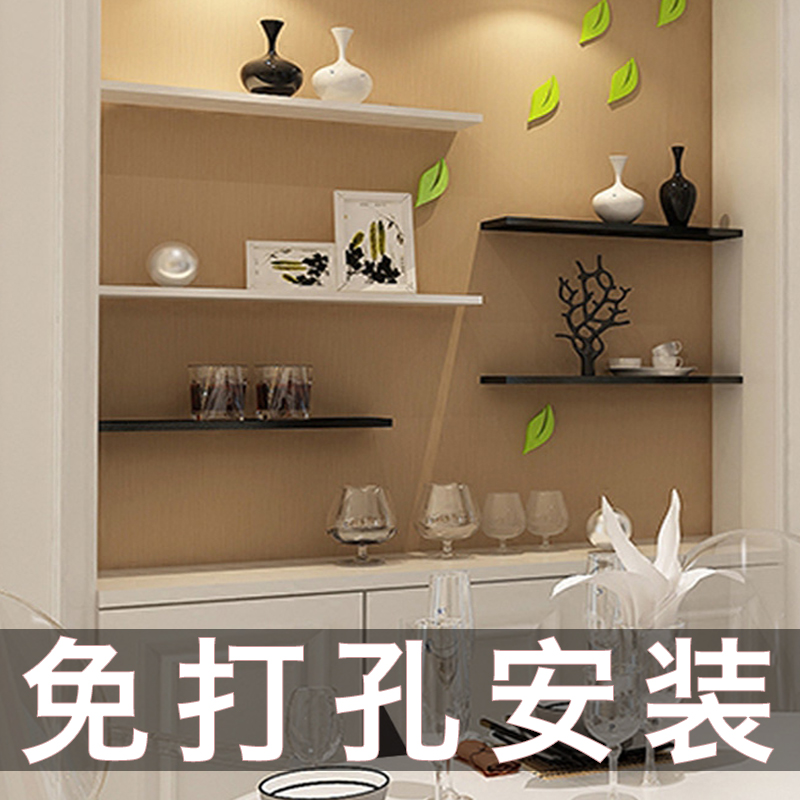 Wall-mounted shelve wall Living room TV Background wall Wall Wall Partition Free bedroom Bedroom Creative Plaid