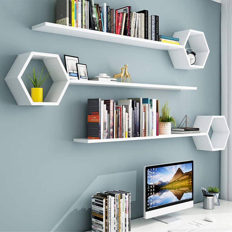 Wall Shelf Free Living Room Dining Room Dining Room Wall Decoration Containing Layer Shelf Wall-mounted Partition Bedroom Creative Bookshelves