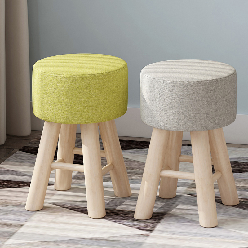 Net red small stool Home living room solid wood changing shoes stool Animals round stool Couch Stool Cartoon Makeup bench Bench Makeup Chair