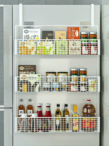 Холодильник стоящий стойка боковой боковой стойка для хранения кухонная принадлежности многослойные пластиковые пленки без бутылочных бутылок с боковой настенной рамкой с боковой стеной