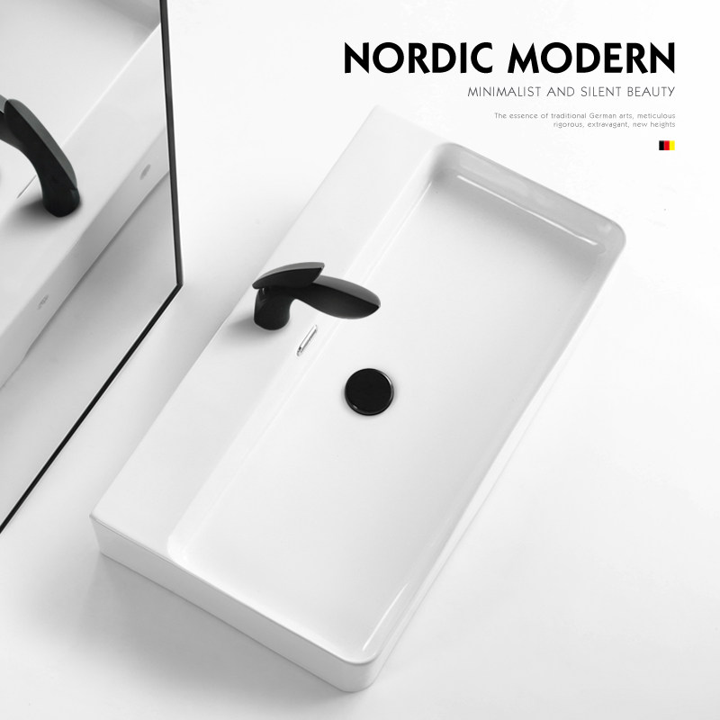 8070 table washbasin large size square table basin ceramic washbasin large number hotel washing table face single sink