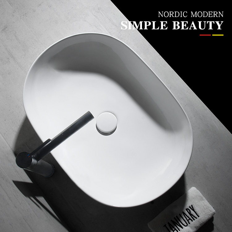 Simple counter basin oval washbasin ceramic wash basin toilet wash basin large art counter basin