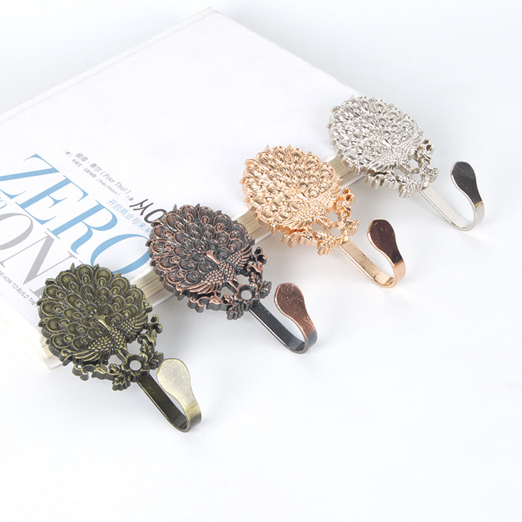 (pair of clothing) Window Curtain Wall Hook Wall Hook Hung Metal Alloy Brief Modern Alloy Eurostyle Peacock Hook