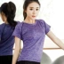 Kích thước lớn thể thao t-shirt nữ chất béo mm200 kg phòng tập thể dục quần áo khô nhanh quần áo yoga micro chất béo chạy mùa hè áo sơ mi lỏng lẻo