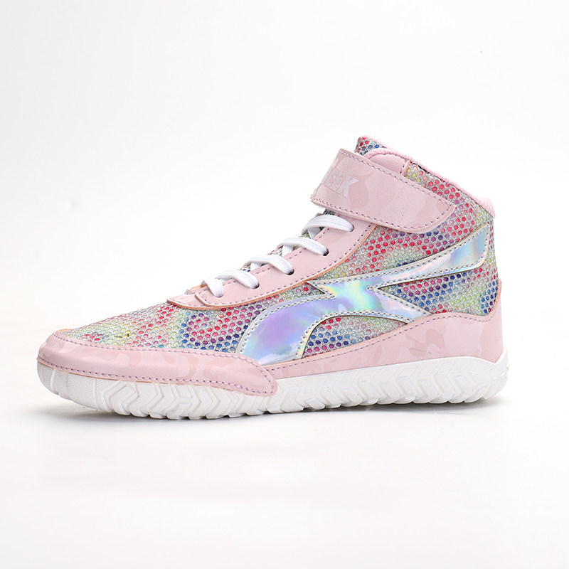 Pudaci Child Wrestling Shoes Boxing Fighting Battle Battle Code Boys and Children Professional Competition Training Shoes Female Pink