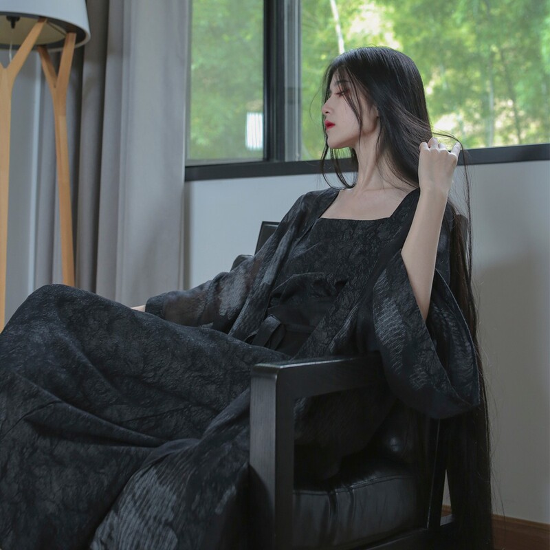 New Chinese-Style National Costume Set, Improved Hanfu, Ancient Costume, Zen-Inspired Skirt, Spaghetti Strap Dress, Retro Women's Clothing, Cardigan New Chinese-Style National Costume Set, Improved Hanfu, Ancient Costume, Zen-Inspired Skirt, Spaghetti Strap Dress, Retro Women's Clothing, Cardigan