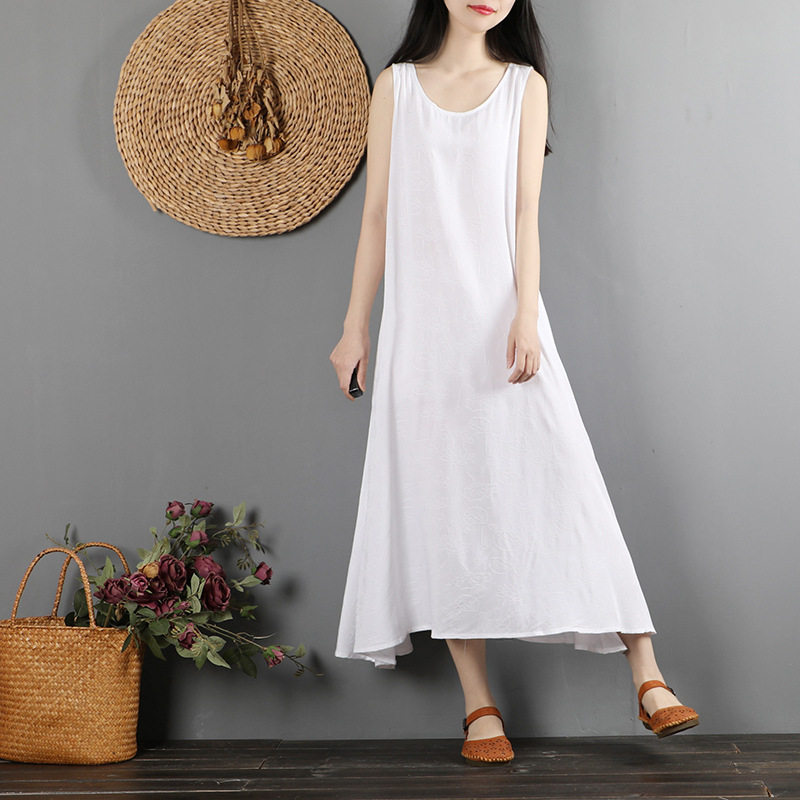National Fengyuan Renaissance Art Bay dress Sussen female loose outside wearing sleeveless hanging vest long skirt