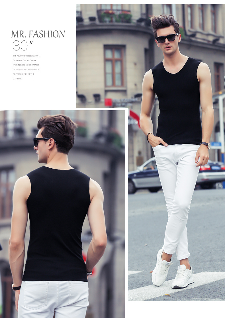 Áo vest nam liền thân nam modal hè trẻ trung rộng vai V-cổ Kiểu dáng thể thao chạm đáy áo thun không tay áo 2 dây nữ đẹp