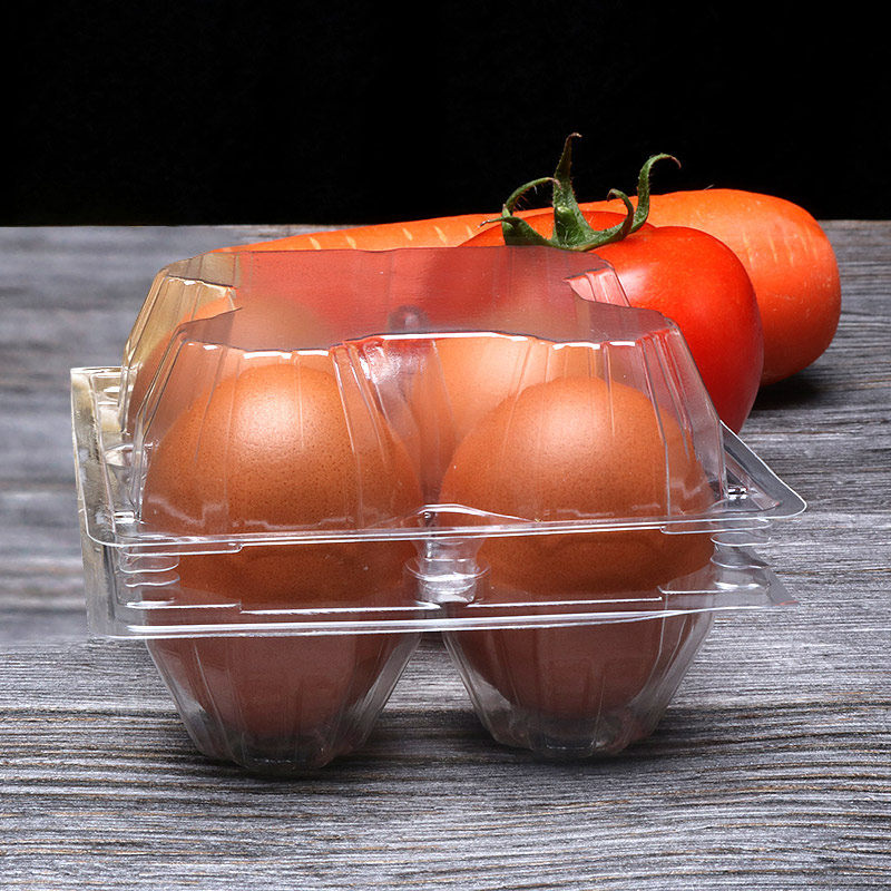 Egg Packaging Box 4 Pieces Of Egg Box Plastic Disposable Shockproof Green Shell Egg packed with egg packaging box