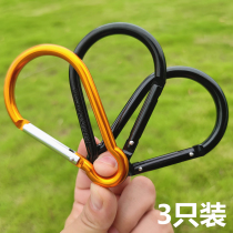 Climbing extra-large aluminum alloy mountaineering buckle gourd 10 Number of spring buckle pure black outdoor multifunctional hanging bag hook key