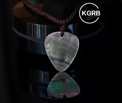 Custom lettering Deep sea color shell guitar paddles Necklace Pendant Birthday gift jewelry couple