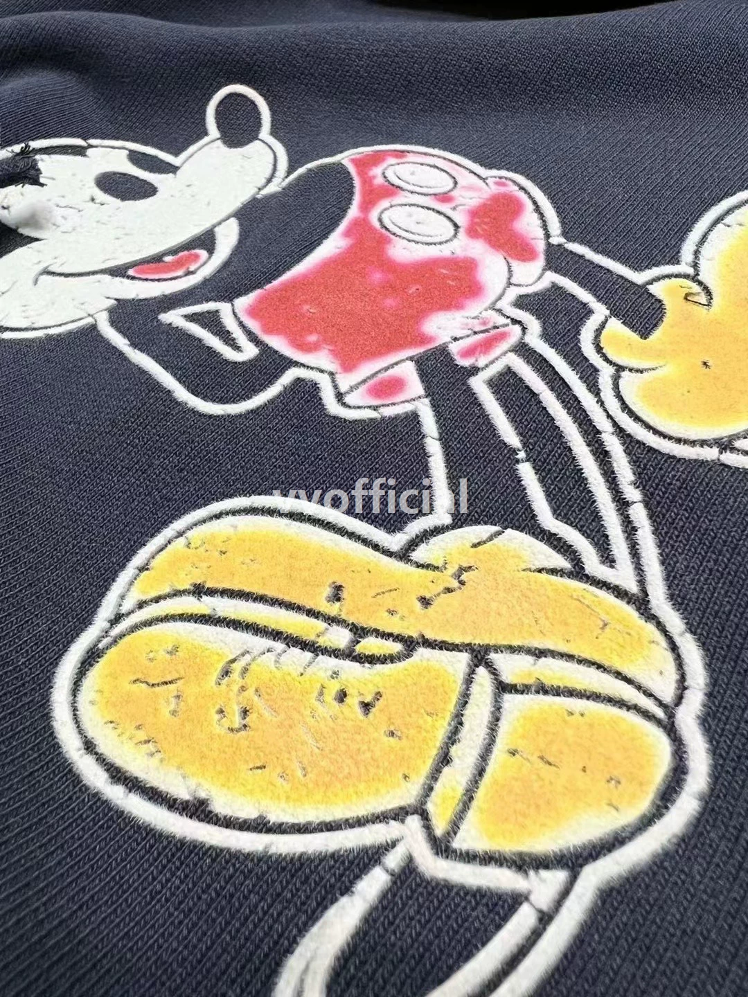 BOW WOW MICKEY MOUSE худи Майкл Vintage стирка стирка стирка разрушение стержней