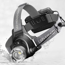 Headlights strong light charging super bright head-mounted night fishing induction Ultra-light small household mine led flashlight hernia