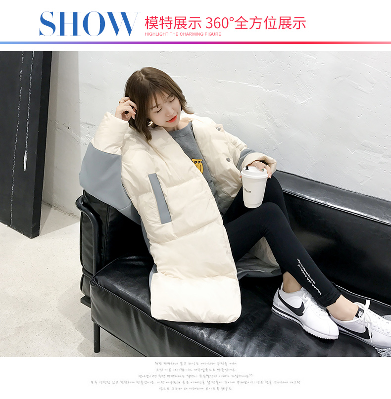Mùa thu và mùa đông cộng với áo khoác len màu nhung nữ phiên bản Hàn Quốc của phong cách Harajuku phần dài bánh mì xuống áo khoác học sinh cotton áo phao nữ dáng ngắn