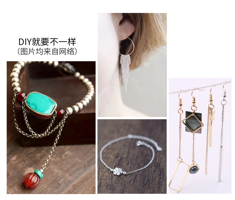 Wenwu DIY phụ kiện vòng cổ S925 vòng tay chuỗi bạc Vòng chân O-chain dây chuyền bạc Chuỗi trang sức tua rua nữ - Vòng chân những mẫu lắc chân đẹp nhất