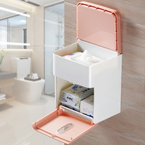 Toilet tissue box holder rack-free Creative tissue rack toilet paper box wall-mounted