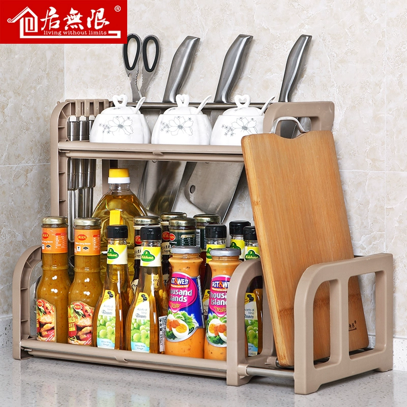 Bếp rung 2 lớp điều tốt bếp giá gia vị giá bàn gia vị giá sáng tạo nhỏ hẹp máy tính để bàn hai lớp - Micrô
