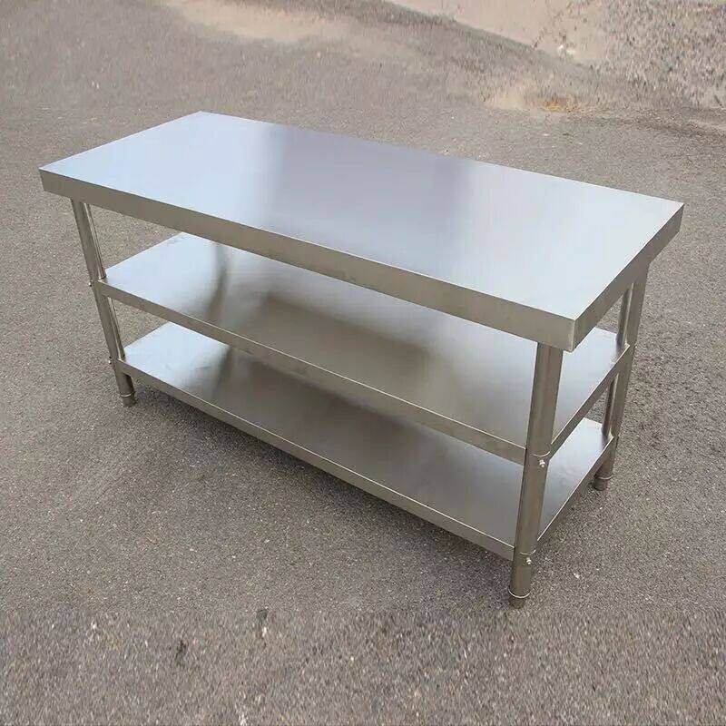 Commercial 304 Thickened Stainless Steel Double Layer Bench Simple Hotel Kitchen Special Cut Table Water Table Desk desk