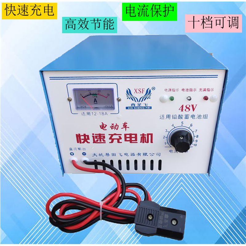 Electric tricycle four-wheeled vehicle battery charger 48V60v72V water battery pack special electric vehicle charger