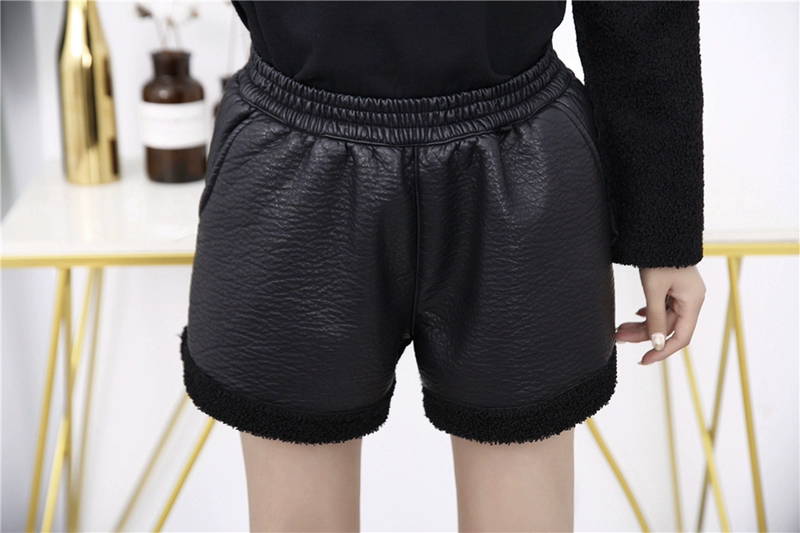 Phiên bản Hàn Quốc của bộ lông một bộ đồ nữ 2018 thu đông 2018 mới in lông cừu áo dài đoạn ngắn hai mảnh đồ bộ cát hàn