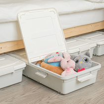 Bed bottom storage box plastic flat belt pulley extra large drawer storage artifact thickened quilt storage box