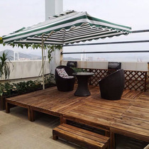 Outdoor anti-corrosion solid wood floor carbonized wood garden terrace leisure tatami temporary mobile stage landscape platform