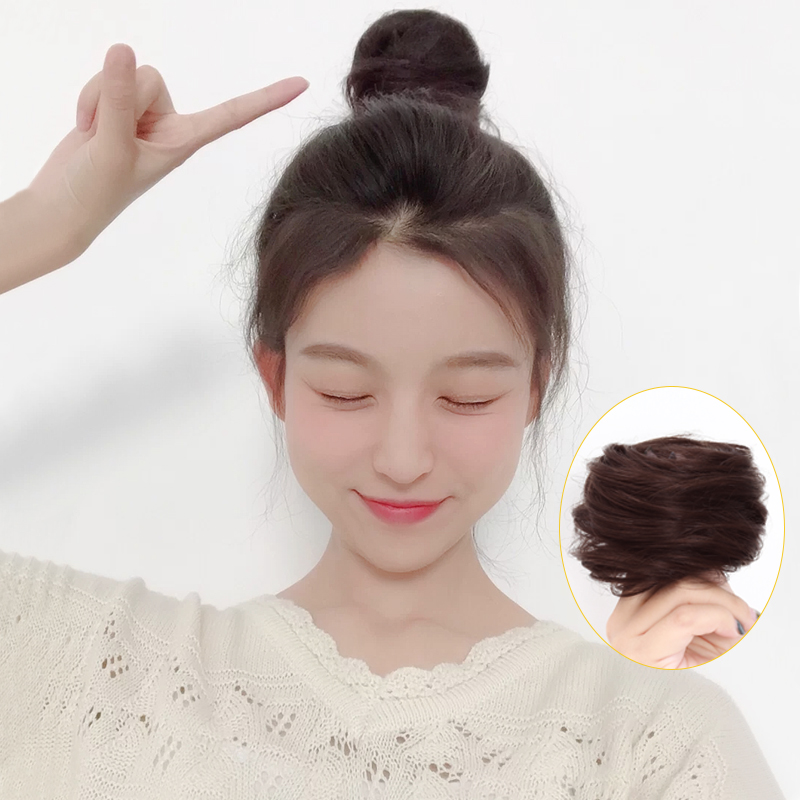 Real Hair Balls hair Circle Hair Circles Wig Women Wig bag Hair Trays Hair deity Flower Buds Fluffy Natural Sloth Hair Accessories