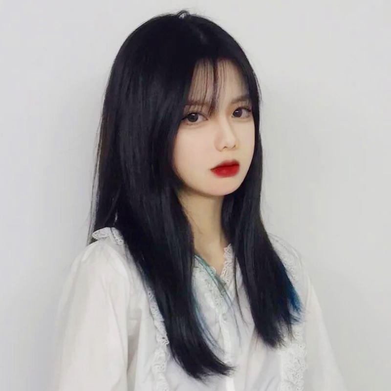 Qi Liuhai wig female hair natural full head cover type Net Red comics banghai wig set female hair long straight