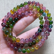 Natural Brazil Rainbow Sugar Fruit Color Beaver Trois bagues de perles de Bouddha Old mine bracelet femme One figure Ornament Handstring Gift