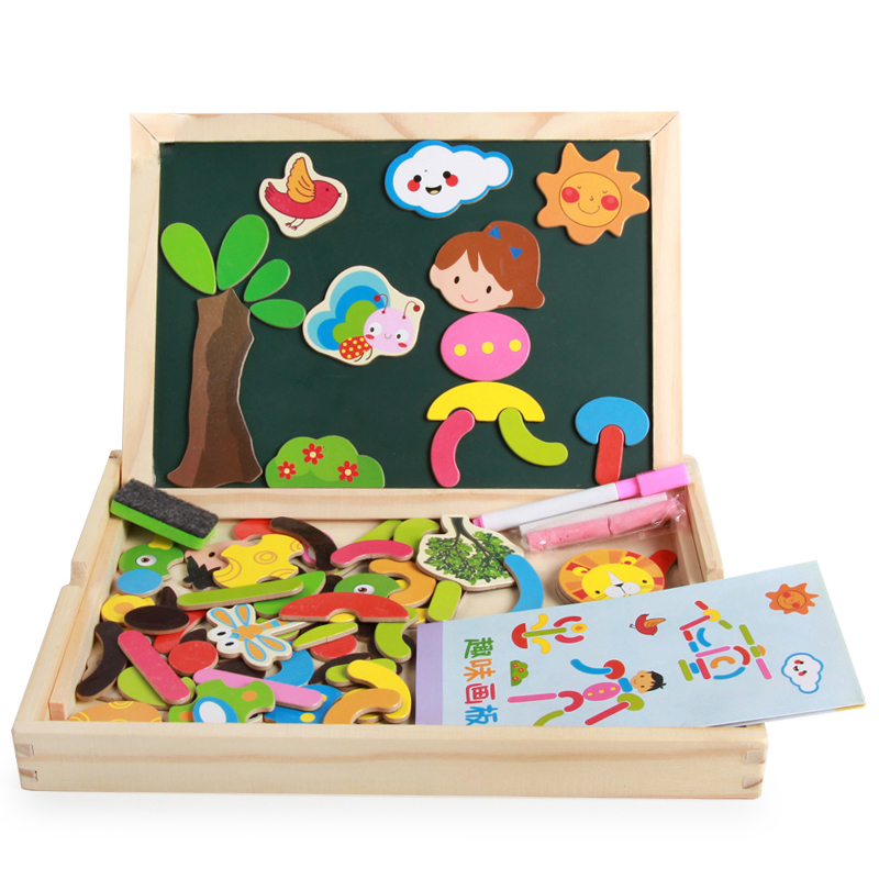 Young children's puzzle toy magnetic digital puzzle building blocks early education puzzle 1-2 years old and half 3 boys and girls baby